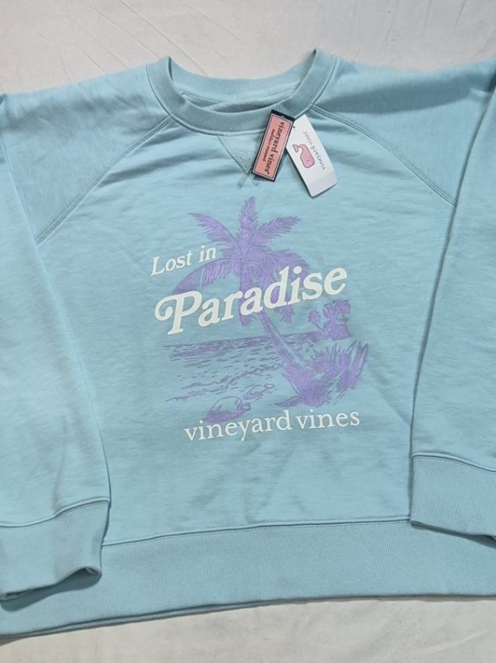 Vineyard Vines Light Blue "Lost in Paradise" Crewneck Sweatshirt